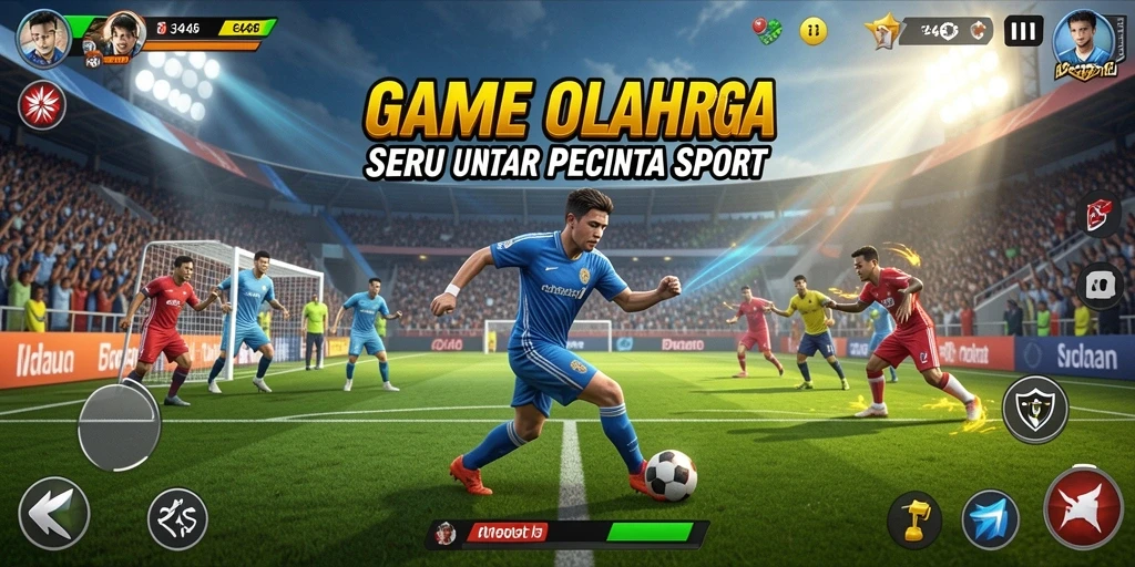 Tampilan gameplay seru dan kompetitif di dalam game olahraga.