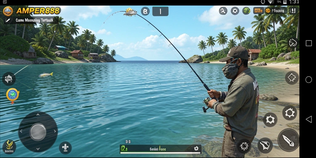 Tampilan menarik gameplay Fishing yang seru di AMPER88.