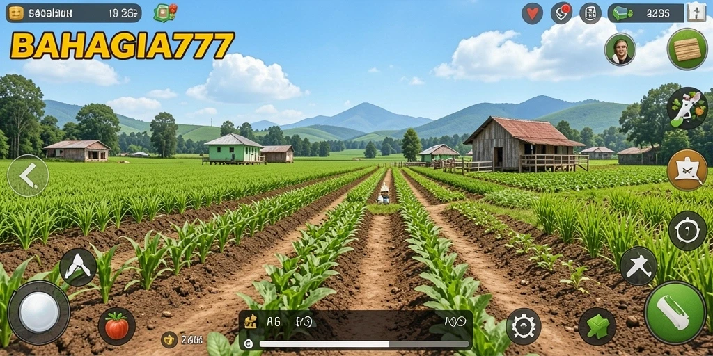 Tampilan gameplay BAHAGIA777 yang menunjukkan keindahan pertanian