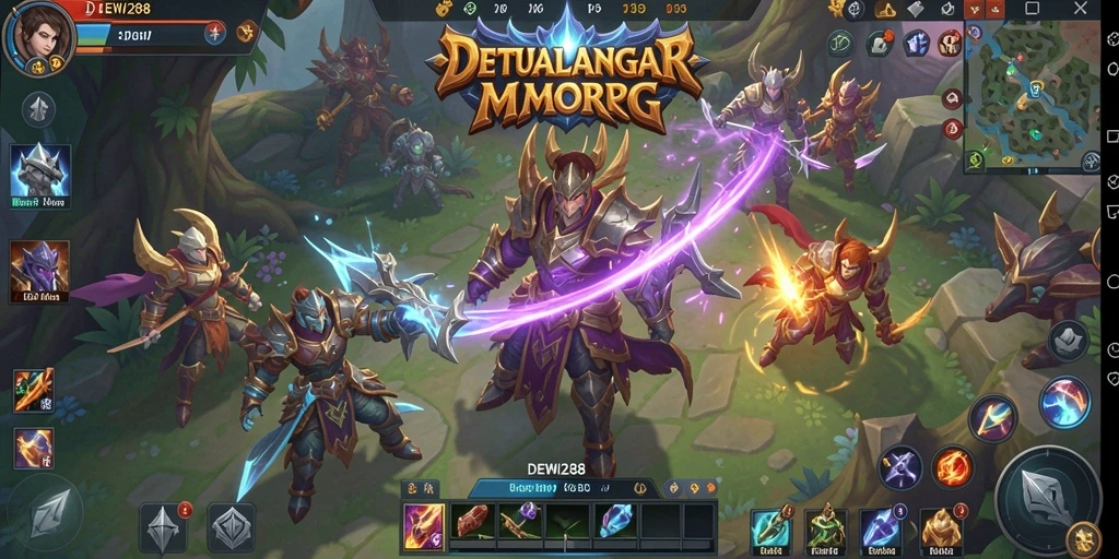 Screenshot DEWI288 menampilkan aksi seru dalam pertempuran MMORPG.