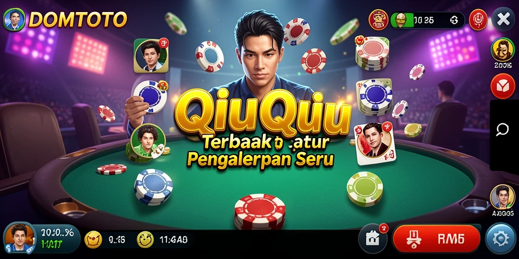 Tampilan gameplay QiuQiu yang seru dan dinamis.