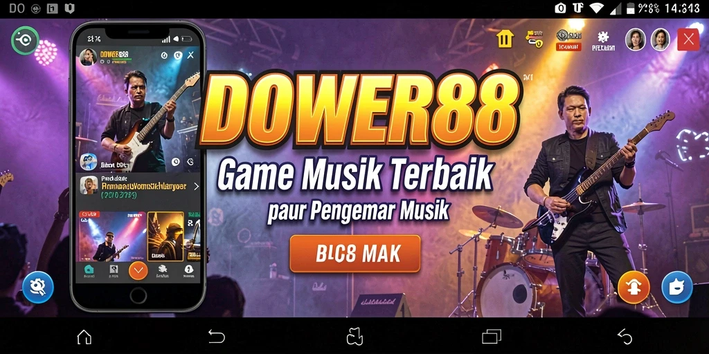 Tangkapan layar DOWER88 menampilkan gameplay seru dengan musik yang sedang dimainkan.