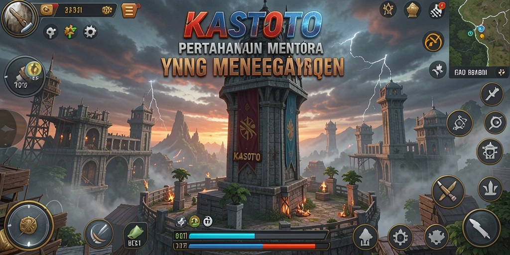 Tampilan gameplay menara pertahanan yang seru dan menantang.