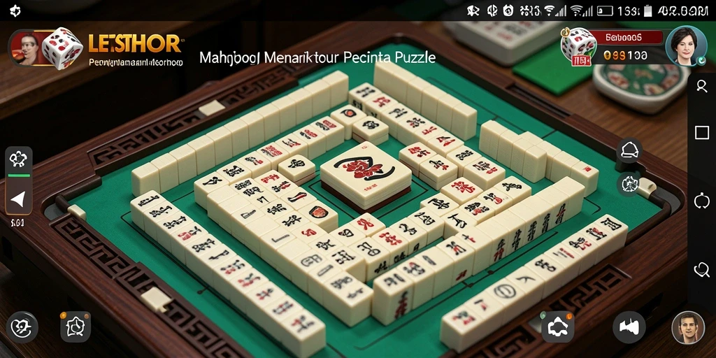 Tangkapan layar LETSTHOR menampilkan gameplay menarik dari Mahjong yang penuh warna.