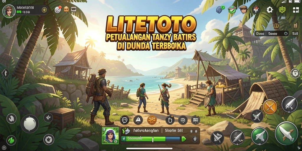 Screenshot gameplay LITETOTO menampilkan petualangan seru di dunia terbuka.