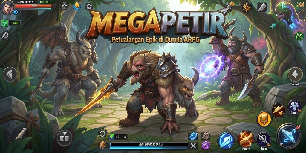 Tampilan gameplay MEGAPETIR dengan aksi mendebarkan di dunia fantasi.