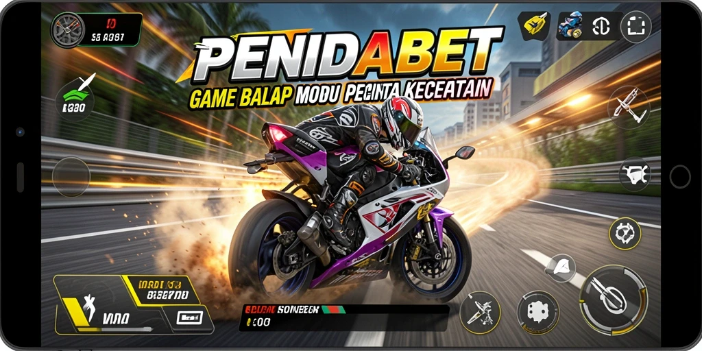 Tampilan gameplay seru dari balap motor di PENIDABET.