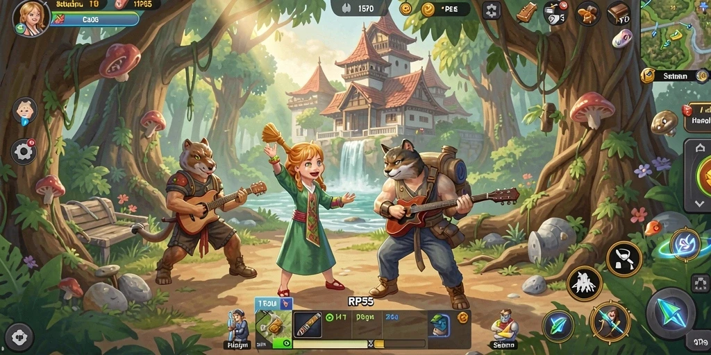 Tampilan gameplay RP55 yang penuh warna dan menghibur.