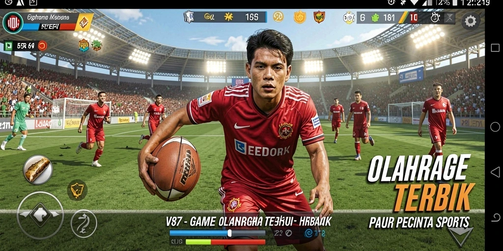 Screenshot gameplay V87 yang menampilkan aksi seru dalam olahraga.