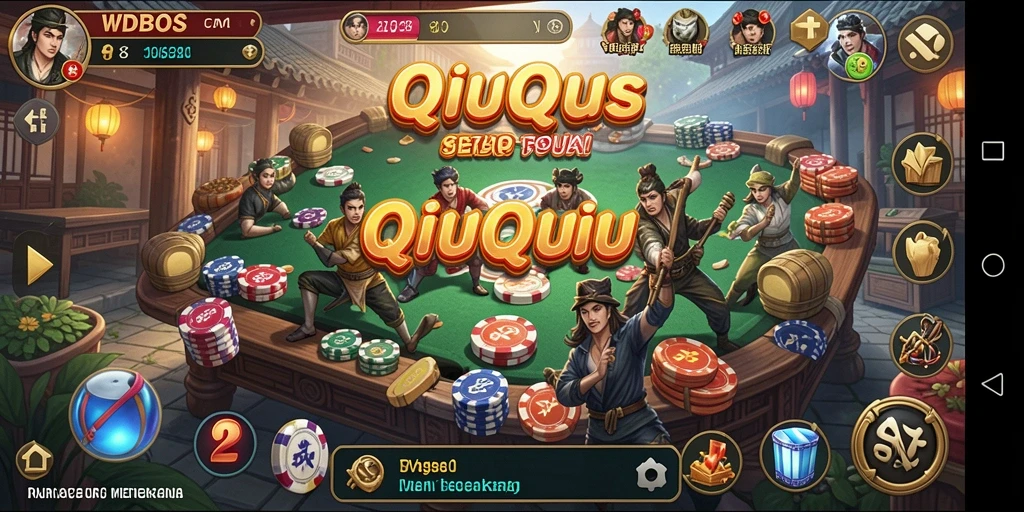 Tangkapan layar utama WDBOS menunjukkan serunya bermain QiuQiu.